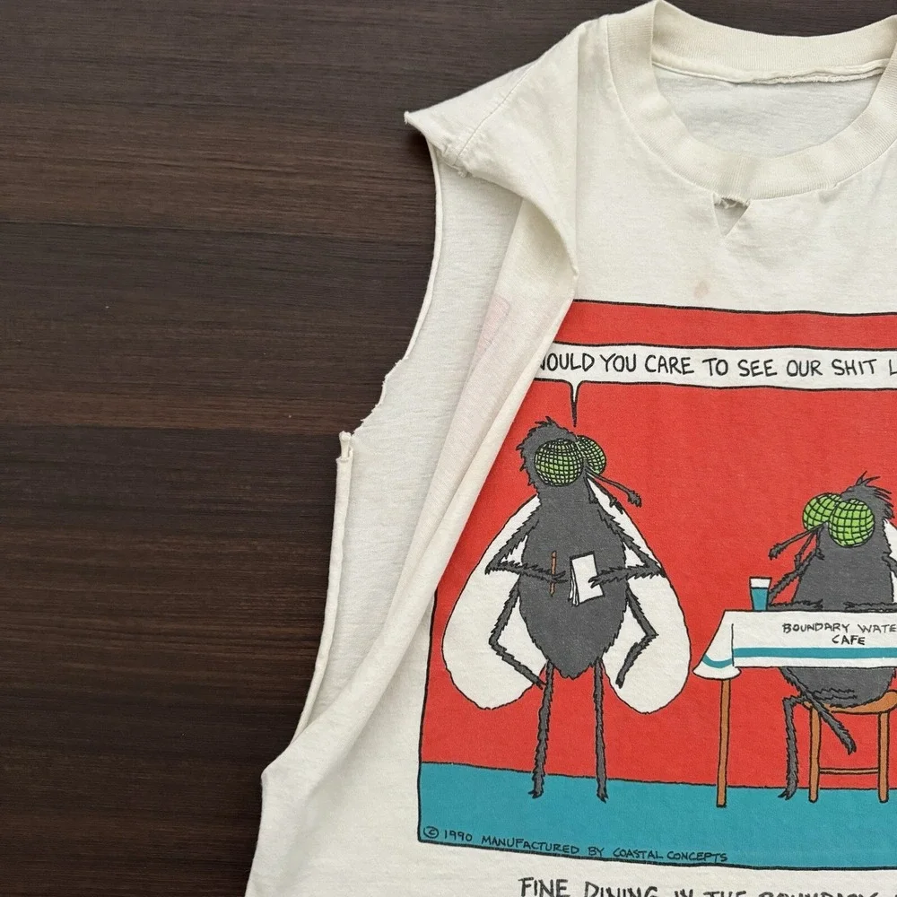 Vintage Coastal Concepts 1991 Fly's Bugs Shirt - Boundary Waters Cafe - Medium